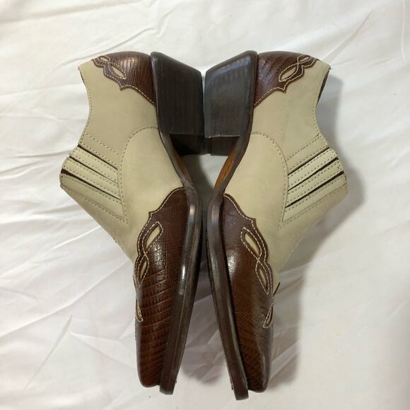 Nine West Vintage leather suede womens 7.5 western pointed toe booties shooties - Picture 5 of 11